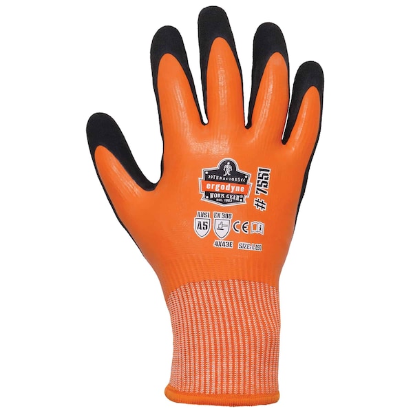 Orange A5 Coated Waterproof Gloves, XL, PR